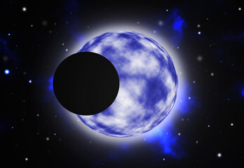Illustrazione digitale di un eclissi lunare