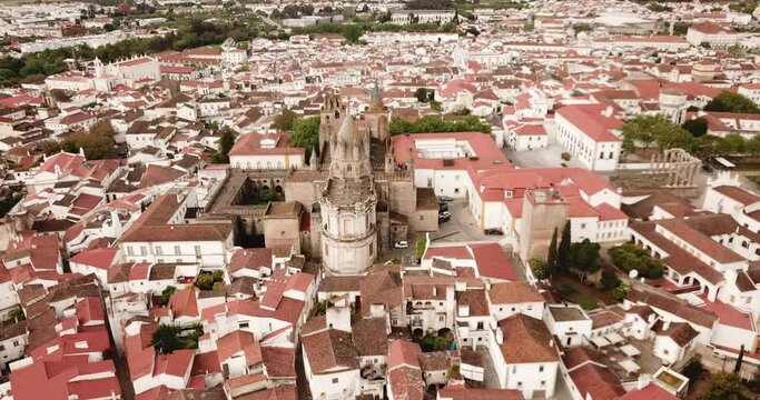 Picturesque top view of city Evora. Portugal . High quality 4k footage