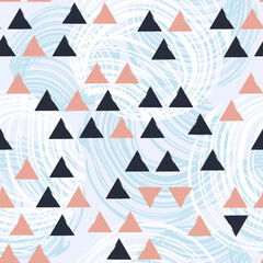 Vector abstract seamless pattern design with triangles.