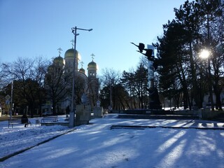 church in winter in Kislovodsk Russia