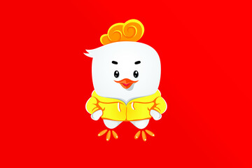 Little Cute Chicken Cartoon Character Design