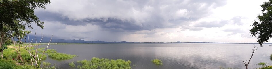 storm clouds over the estuary
