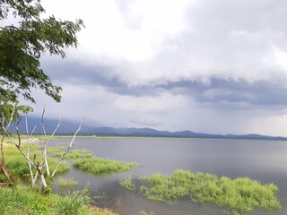 storm clouds over the estuary
