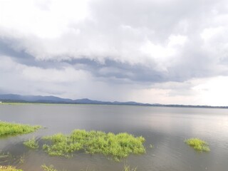 storm clouds over the estuary