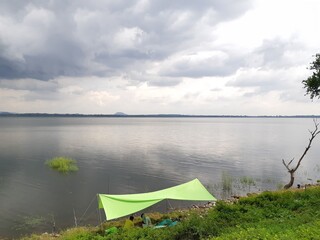 storm clouds over the estuary