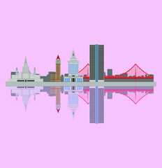 Obraz premium Oakland California city skyline in United States.