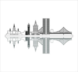 Obraz premium Oakland California city skyline in United States.