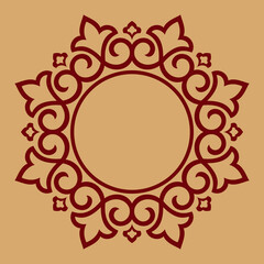 Decorative frame Elegant vector element for design in Eastern style, place for text. Floral border. Lace illustration for invitations and greeting cards