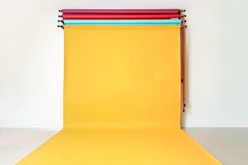 Color backdrops in modern photo studio