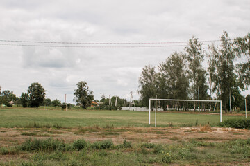 large football field in summer
