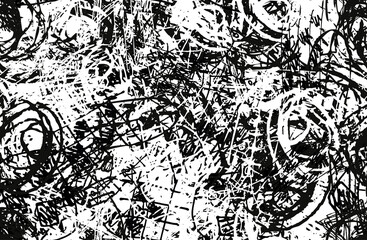 Black and white abstract background. The monochrome pattern is seamless. Chaotic grunge texture