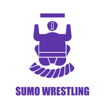 Sumo Wrestling. Colored icon.