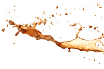 Splash of hot coffee on white background