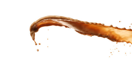 Splash of hot coffee on white background