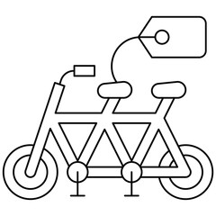 Bicycle with tag icon, Summer sale related vector