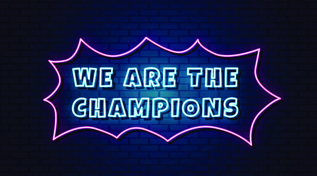 Champion Neon Sign Style Text Vector
