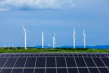 Solar photovoltaic panels and wind turbines