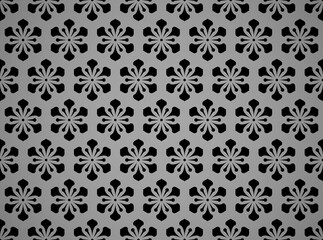 Flower geometric pattern. Seamless vector background. Black and gray ornament. Ornament for fabric, wallpaper, packaging. Decorative print