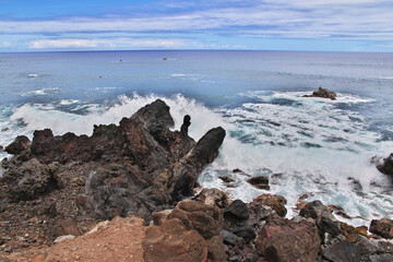 Rapa Nui. The view on Pacific ocean on Easter Island, Chile
