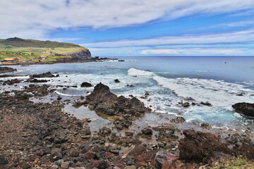Rapa Nui. The view on Pacific ocean on Easter Island, Chile