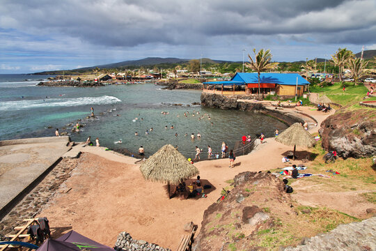 Rapa Nui. The public pool in Hanga Roa on Easter Island, Chile