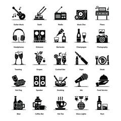 
Pack Of Bar glyph Icons
