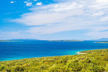 Amazing green shore on the Adriatic sea, island of Pag in Croatia