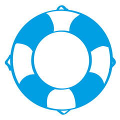 Handgezeichneter Rettungsring in blau