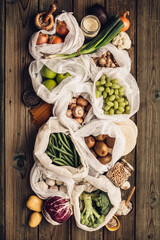 Eco friendly food shopping or cooking concept Plastic free lifestyle