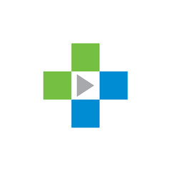 medical video logo , healthy tech logo