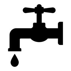 gz858 GrafikZeichnung - english: faucet icon. - simple commercial faucet sign. - open water faucet. - square xxl g9835