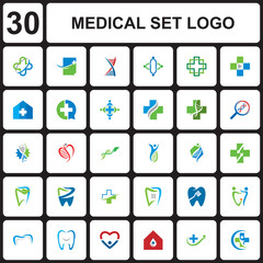 medical set logo , healthy care logo