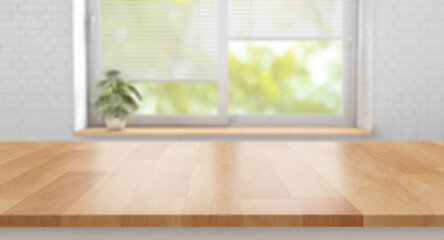 Fototapeta premium 3D blank kitchen environment with a big window
