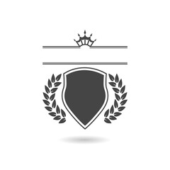 Laurel wreath icon with shield crown
