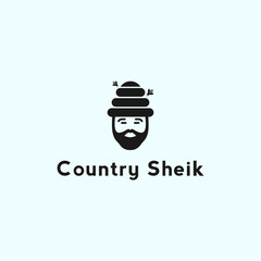 country sheik logo silhouette vector icon