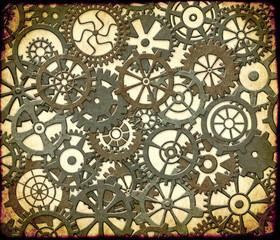 Grunge background with metallic frame