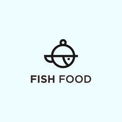 Fototapeta premium fish food logo vector silhouette icon