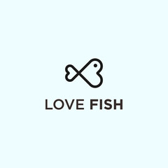 love fish logo vector silhouette icon
