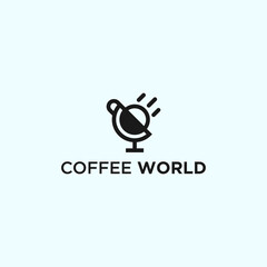 world coffee logo vector silhouette icon