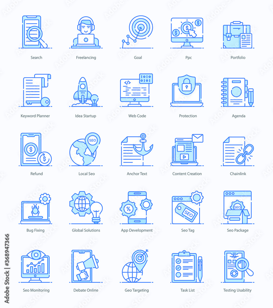 Canvas Prints pack of seo flat icons