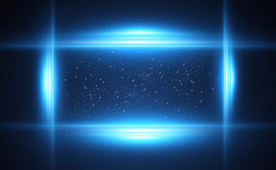 Glowing neon lines on a transparent background. Abstract digital design.