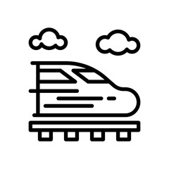 train icon in line style. vector illustration for graphic design, website, UI isolated on white background. EPS 10