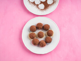 Energy protein balls with nuts, seeds, cocoa
