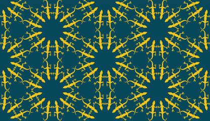 Seamless pattern with gecko lizards. Endless background. Vector silhouette illustration.