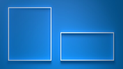 Square frames 3d render for background