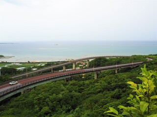 Fototapeta premium Nirai Kanai Bridge in okinawa, JAPAN