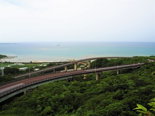 Fototapeta na wymiar Nirai Kanai Bridge in okinawa, JAPAN