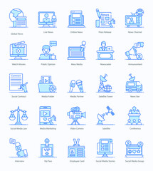 
Journalism and Mass Media In Modern Flat Style 
