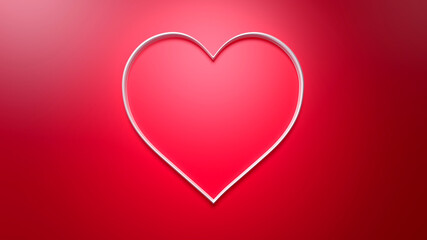 Heart frame 3d render for background