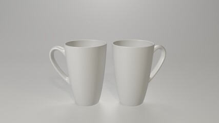 Mug/cup 3d render for background